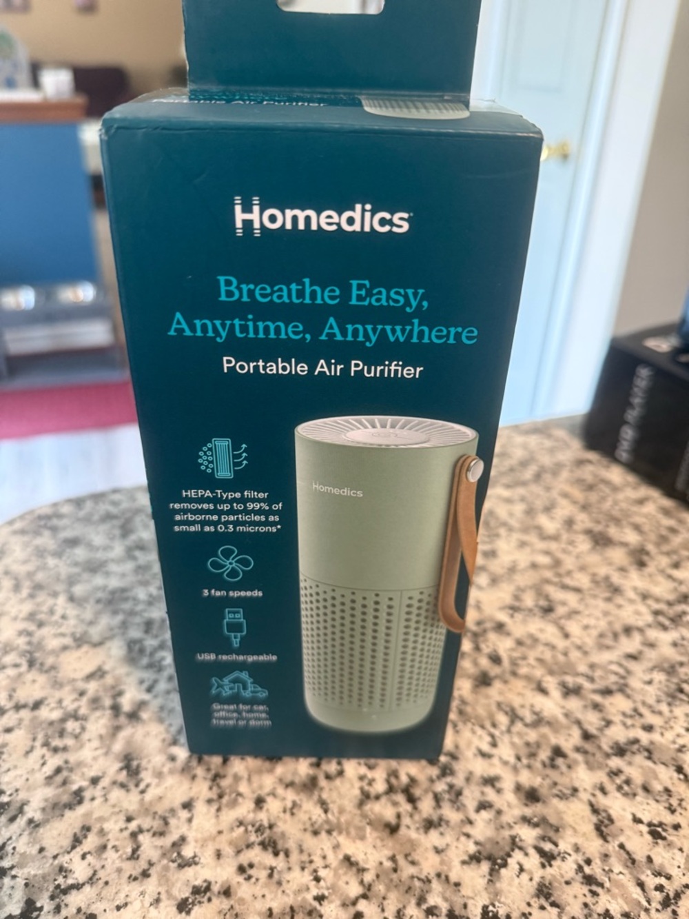 Homedics Portable Air Purifier - Teal Green